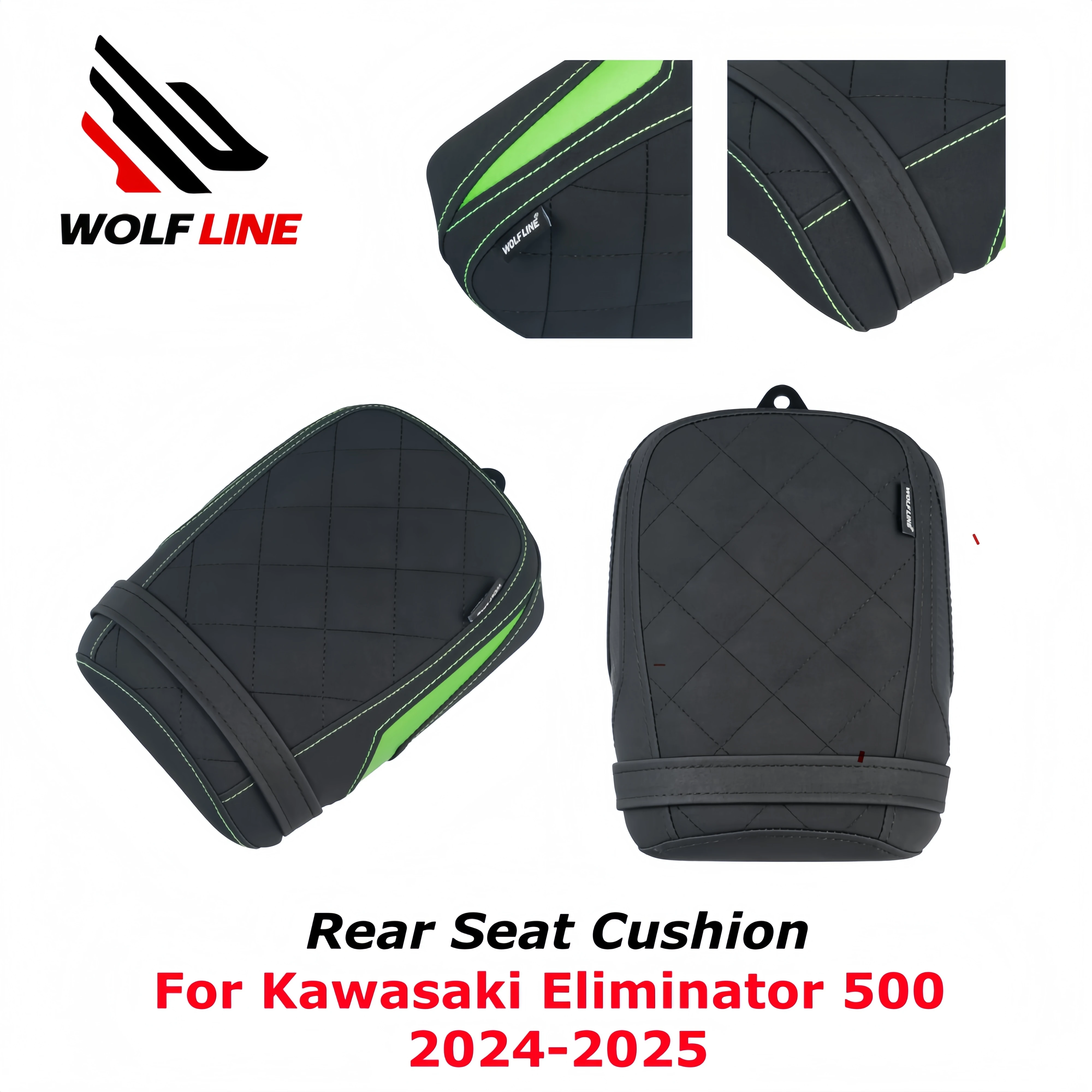 WOLFLINE Rear Seat Cushion for Kawasak Eliminator500 2024-2025 for Eliminator 500 Rear Passenger Seat Cushion Pillion Saddle
