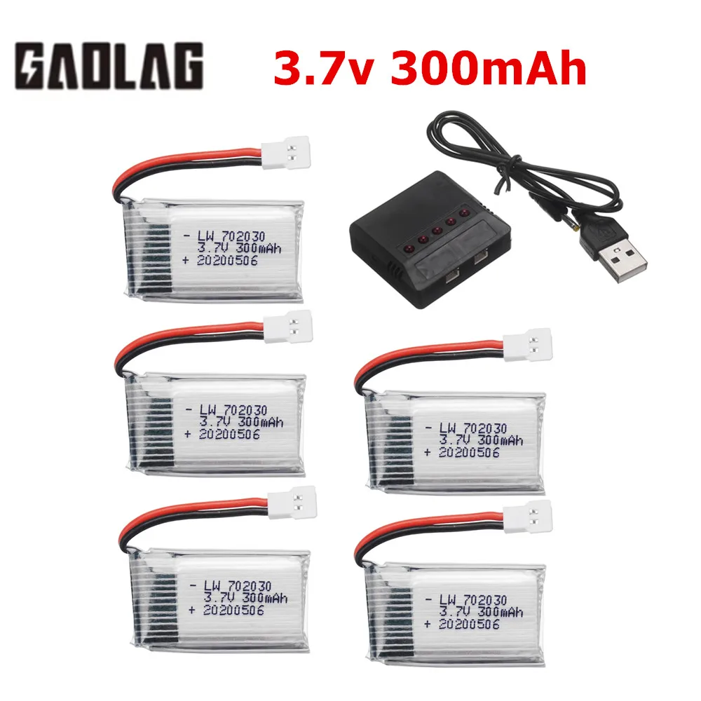 3.7V 300mAh 702030   Akumulator Lipo + ładowarka 3,7 V do Udi U816 U830 F180 E55 FQ777 FQ17W Hubsan H107 Syma X11C FY530 RC Drone Parts