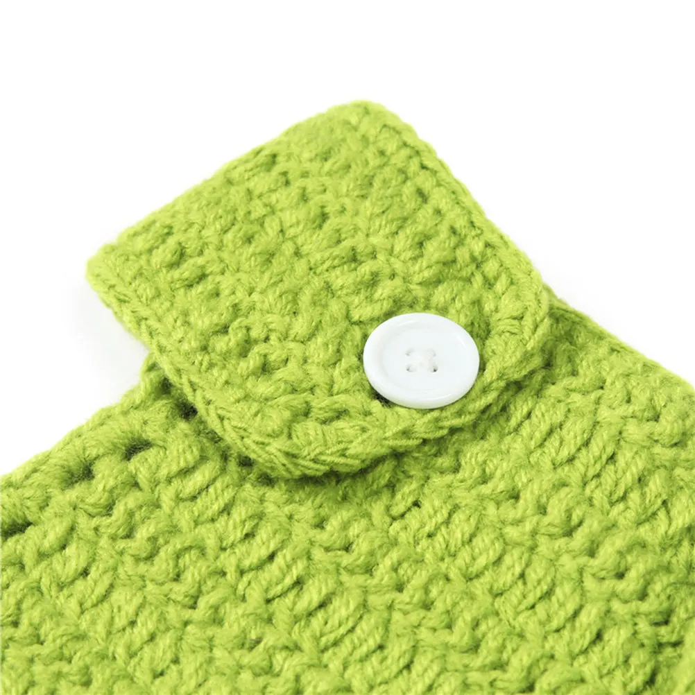 Newborn Baby Photo Prop Sweater Set – Hand-Knit Woolen Outfit for Studio Photography, Soft & Comfortable, Green