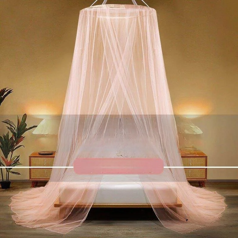 

Dome Shaped Mosquito Net Ceiling Mounted No Installation Foldable Easy to Wash Breathable Nylon Top for Single Bed Universal Use