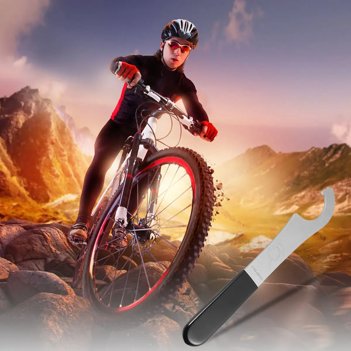 

Bicycle Wrench Spanner Bottom Bracket Repair Tool Ring Lock Remover Bike Maintenance Durable Stainless Steel Reusable Home Shop