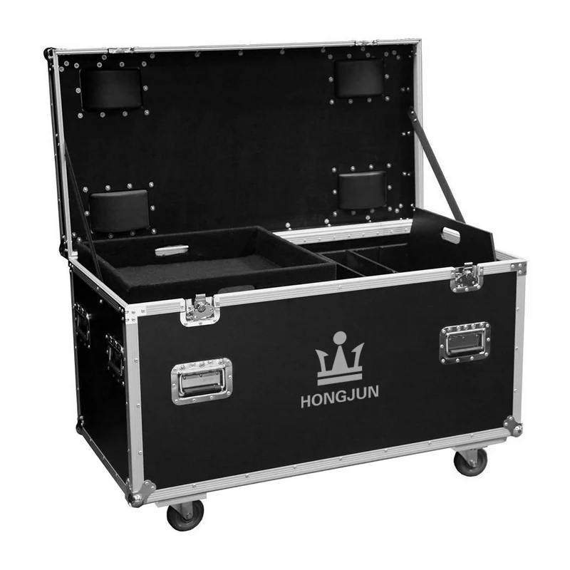 Aluminum Flight Case, ATA Standard Road Case with Shockproof Foam, Low Profile Wheels, Heavy Duty Industrial Equipment Hard Case