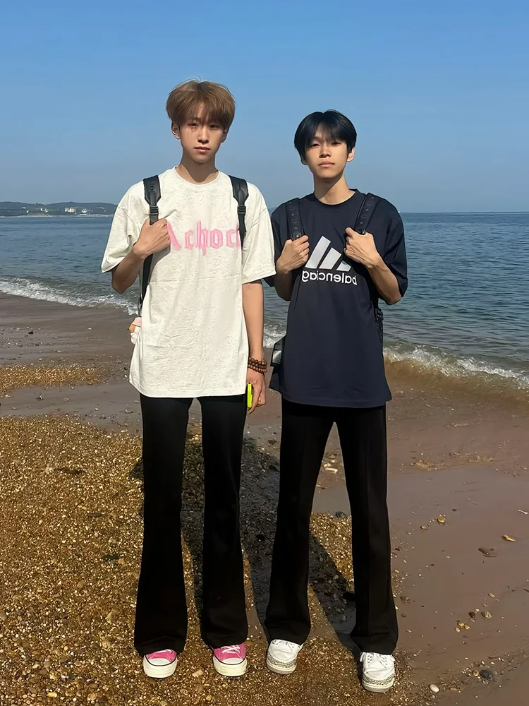 

Cleanfit Bla мужские летние прямые джинсы High Street удлиненной длины высокого размера микро расклешенные длинные прямые брюки-ножи