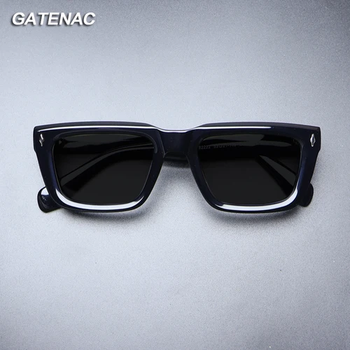 Gafas de sol polarizadas Vintage de acetato para hombre, gafas de sol gruesas UV400 de diseñador Retro de calidad, gafas de marca de lujo hechas a mano para mujer