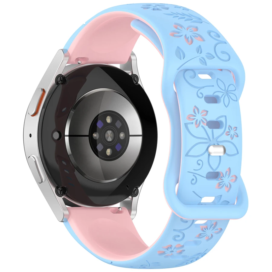 3D Gesneden Bloemen 18mm 20mm 22mm Horlogeband Siliconen Band Voor Samsung Galaxy Horloge Huawei Horloge Xiaomi Amazfit Smartwatch