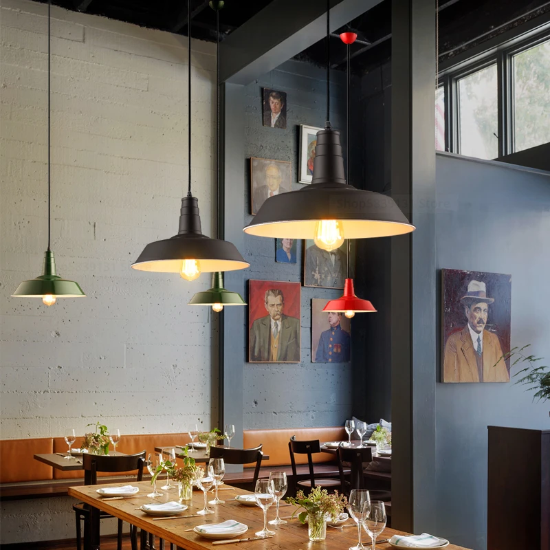Nordic Industrial Retro Pendant Lights American Vintage Cafe Clothing Store Office Hanging Lamps LED Loft Bar Light Fixtures E27 - Image 2