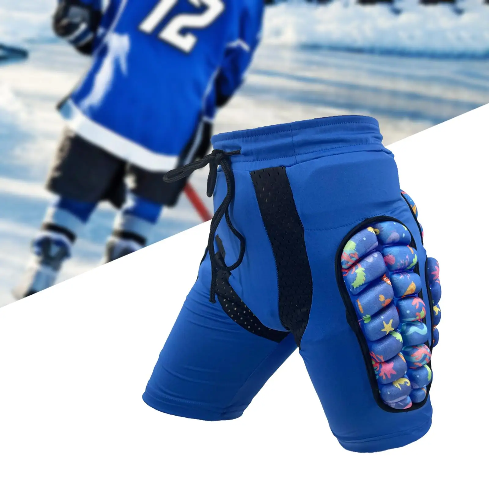 Shorts acolchoados infantis com protetor de quadril em EVA para snowboard, patinação e ciclismo