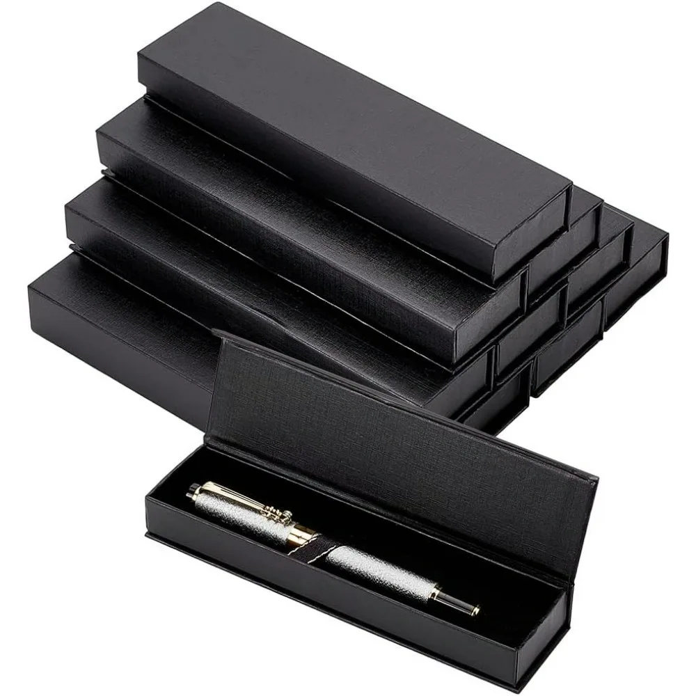 

10 шт., черная шариковая ручка, подарочная коробка с застежкой, длинное ожерелье, картонный чехол для часов, ручек, браслетов