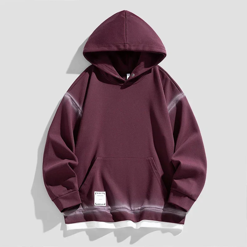 TFETTERS Brand Spray Dyeing Sweatshirts Mans 2024 New Autumn Winter Hooded Sweatshirts Men Fashion Popular Vintage Clothing