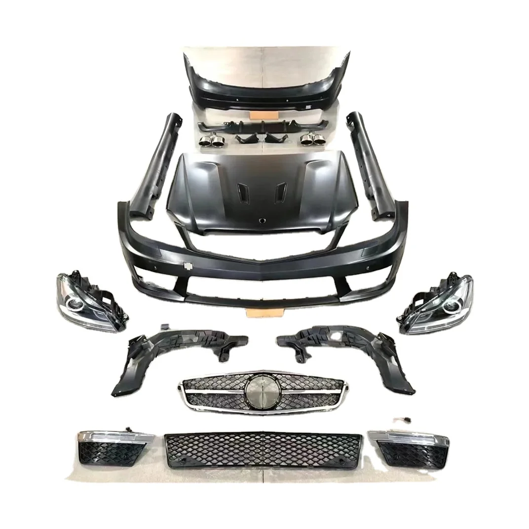 

Upgrade Modification KitWhole Set Body Kit For Mercedes BenzsClass W204 C200 C260 C300 ToXC63 AMGs Front Rear Bumper Grille Sid