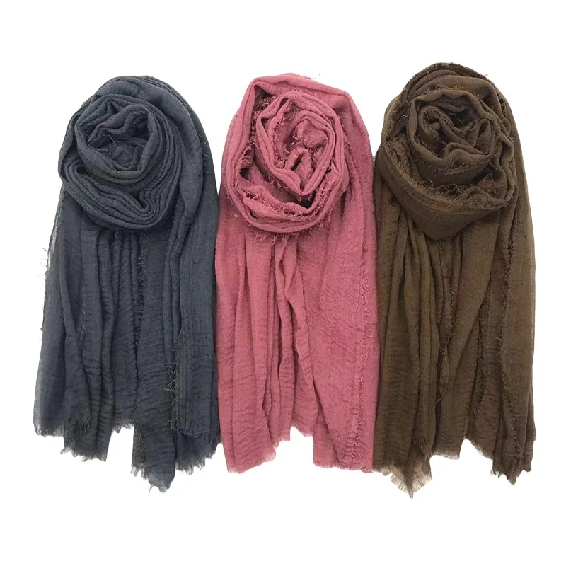 

Women Cotton Scarf New Summer Girls Solid Color Sunscreen Thin Scarves Soft Shawl Foulard Viscose Spring Lady Wrap Shawls