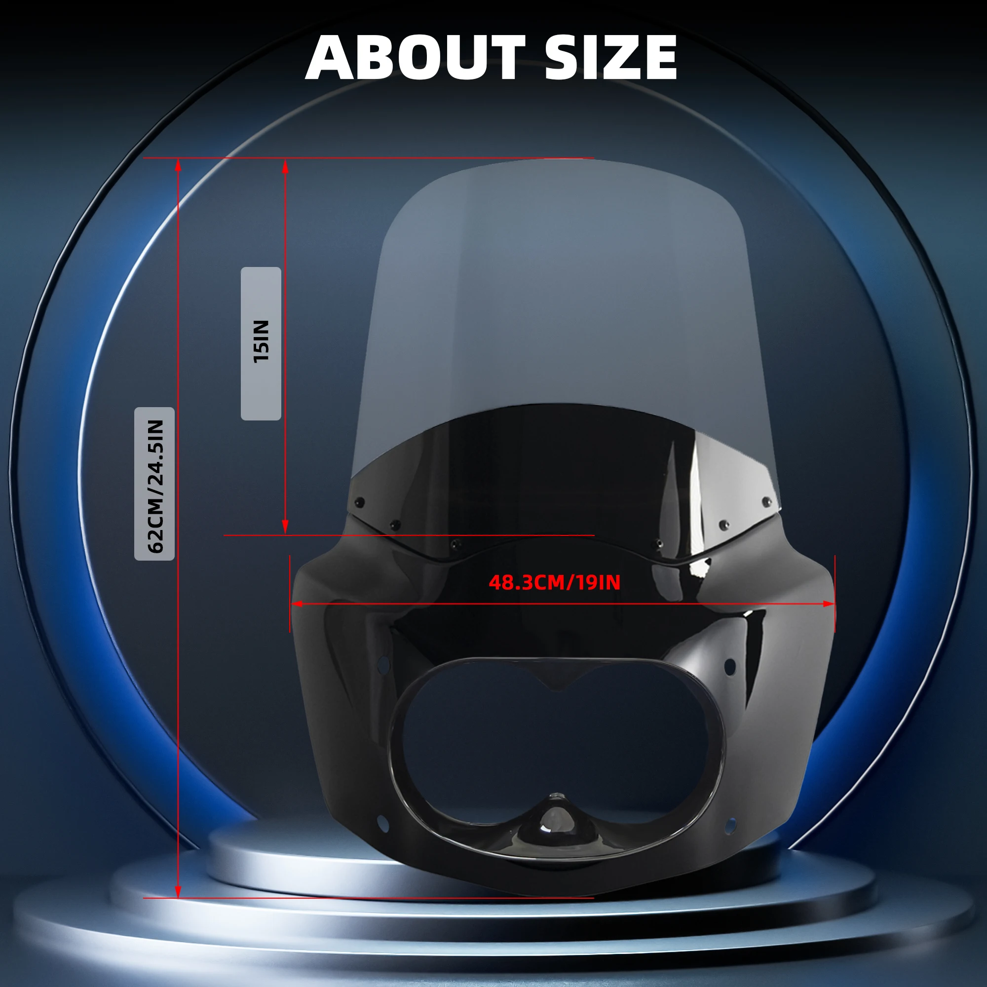 فات بوب الزجاج الأمامي 15 "الزجاج الأمامي دينا فات بوب دراجة نارية مصباح مزدوج هدية فقط ل هارلي دينا فات بوب FXDF 2008-2017