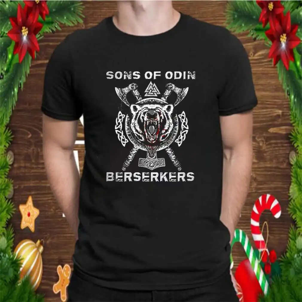 

Creative Design Bear Vi king Berserkers Sons of Odin Mens T-Shirt. Summer Cotton Short Sleeve O-Neck Unisex T Shirt New S-3XL