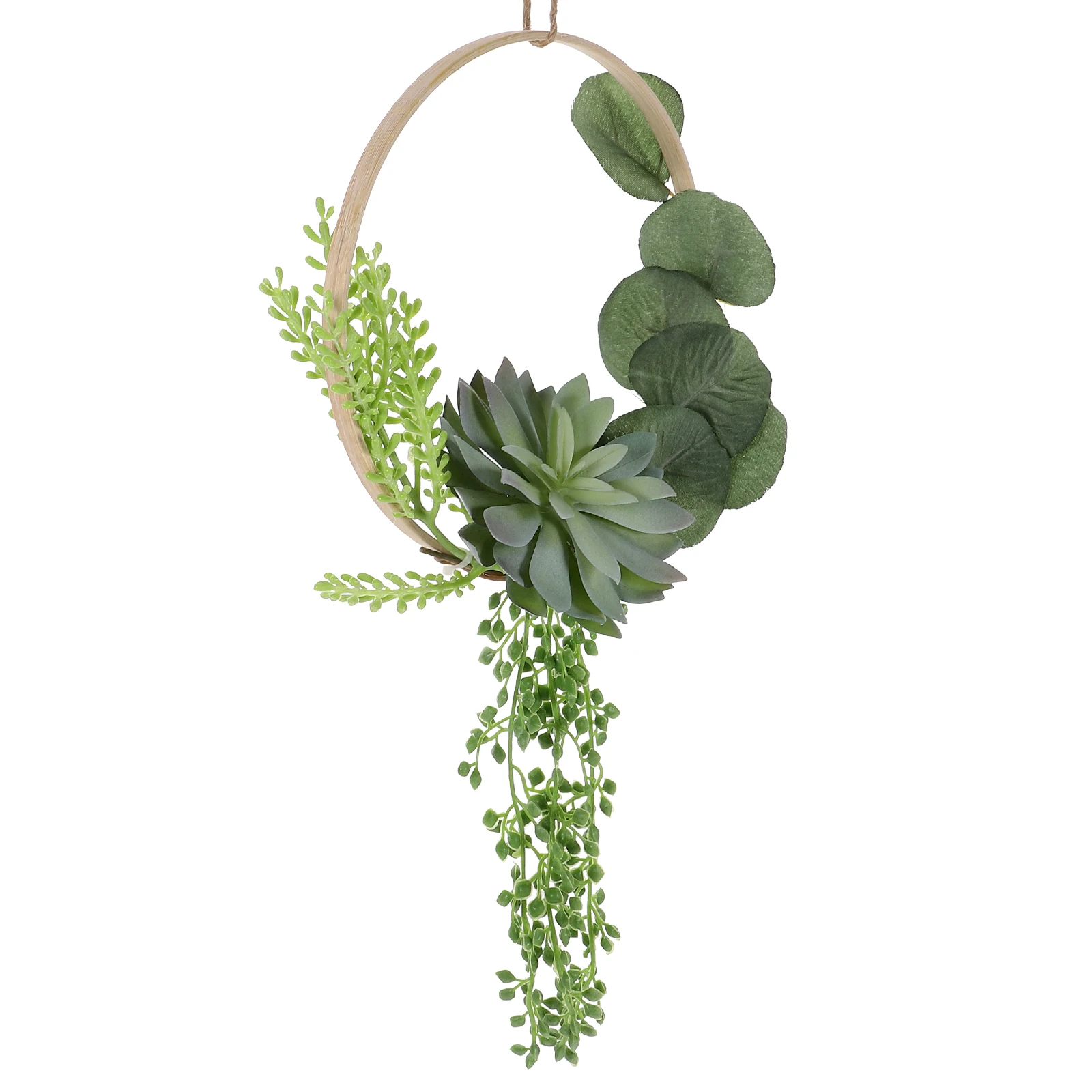 

Cute Artificial Succulent Wreath Plants Indoor Garland Decor Round Hanging Succulents Miss