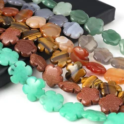 Natural Stone Beaded Flower Shape Isolation Gemstone Spaced Loose Beads for Jewelry Making DIY Necklace Bracelet Accessories