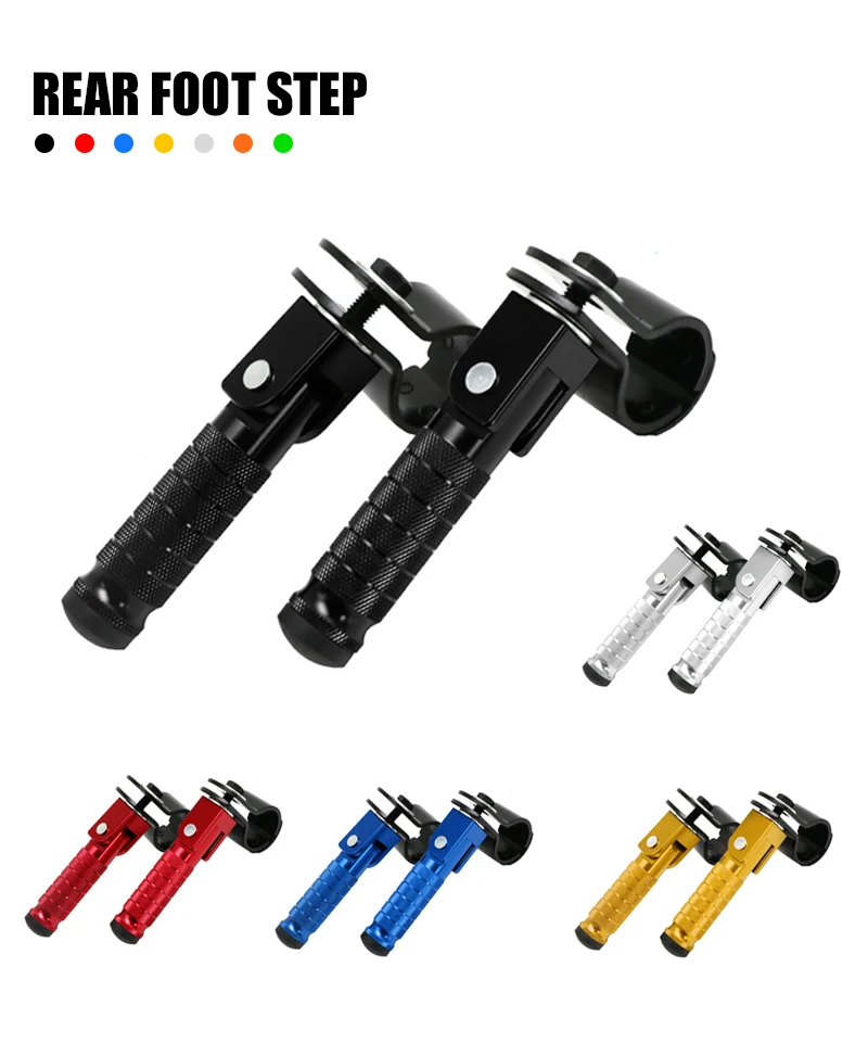 ALCON CNC Aluminum Alloy Motorcycle Rearset Footrests Foot Rest Foot Pegs 8mm Pedal Motorcycles Parts 90-Degree Folding Pedals