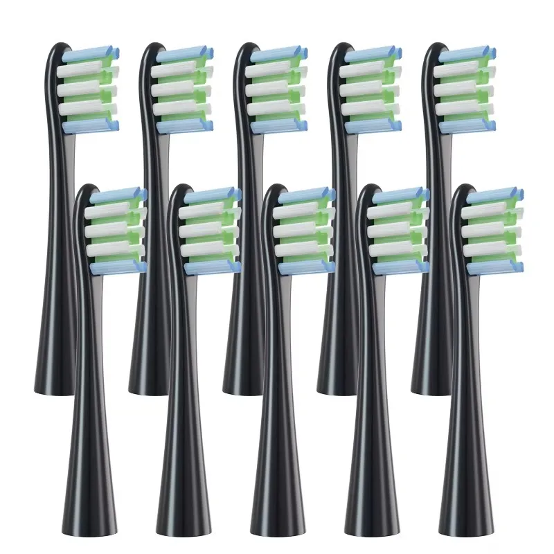 10PCS Brush Head Replacement for Oclean Electric Toothbrush Soft Bristle X/ X PRO/ Z1 Brushes Heads for O-clean Sonic Black