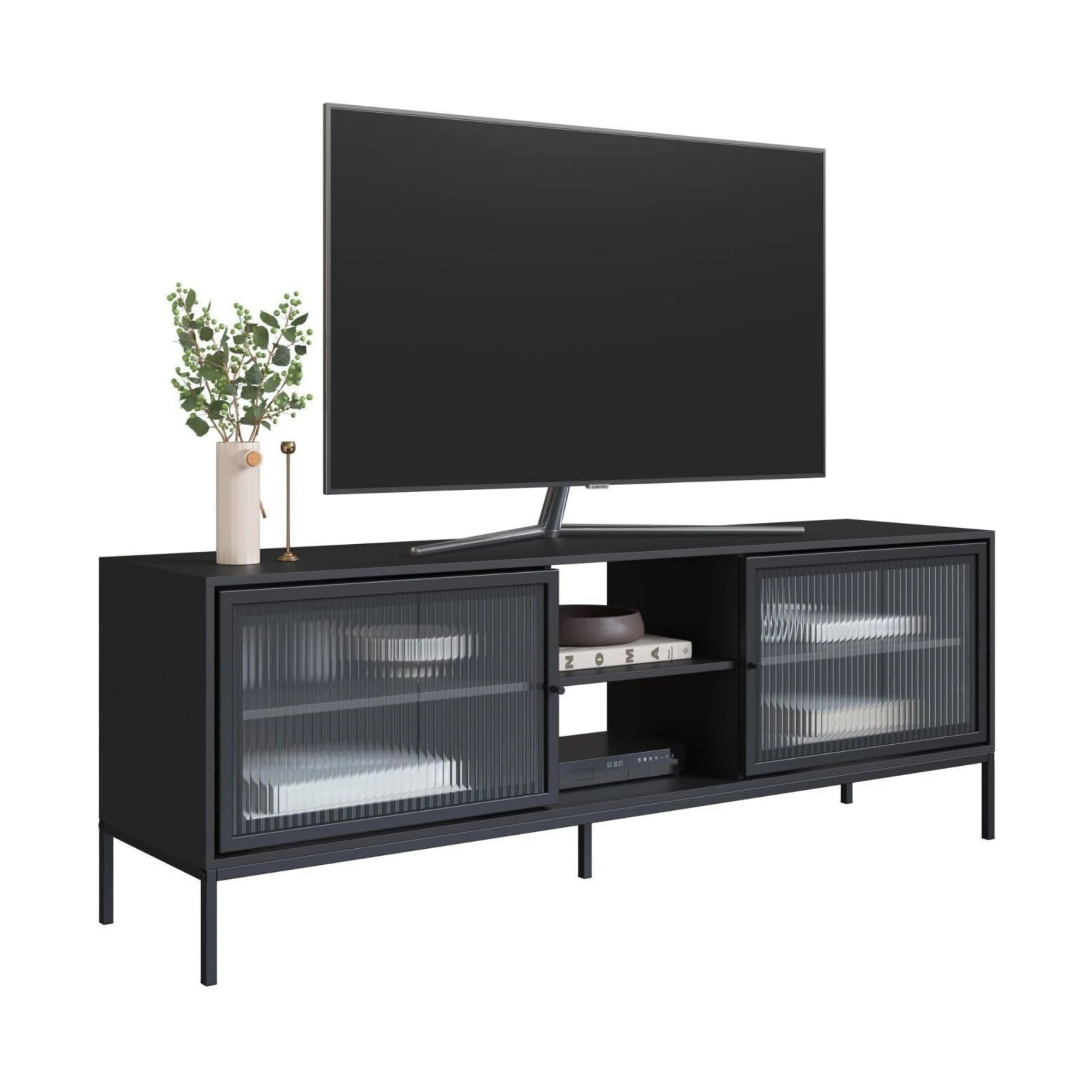 

Скандинавский шкаф для телевизора, железная подставка для телевизора, металлический шкаф для хранения в гостиной, регулируемый стальной стол для телевизора с двумя дверцами из закаленного стекла