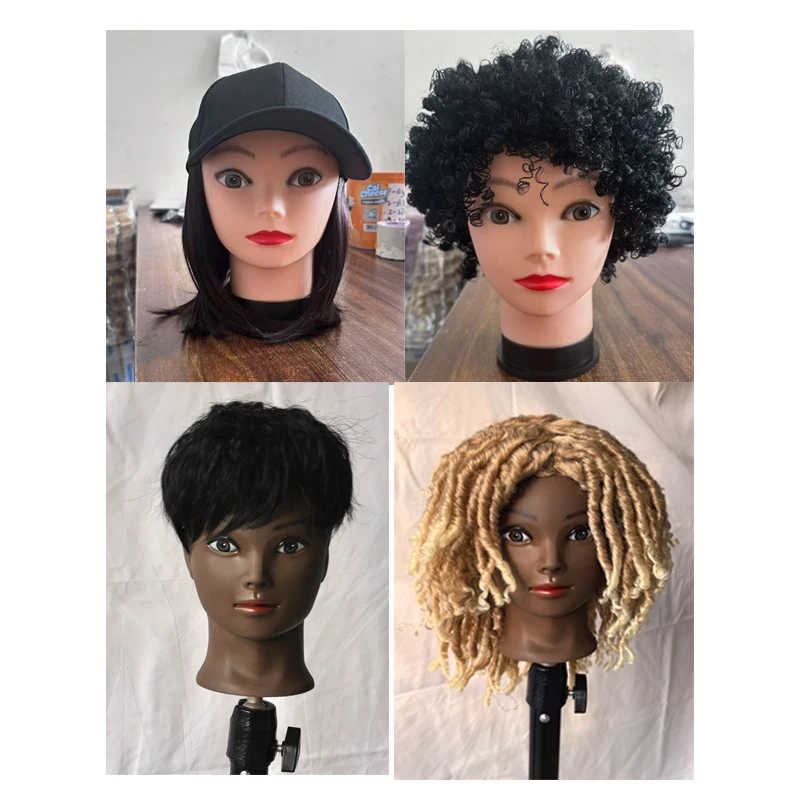 رأس عارضة أزياء مع صنع قبعة شعر مستعار نظارات قناع عرض مستحضرات التجميل رأس القزم لتثبيت شعر مستعار ممارسة ماكياج