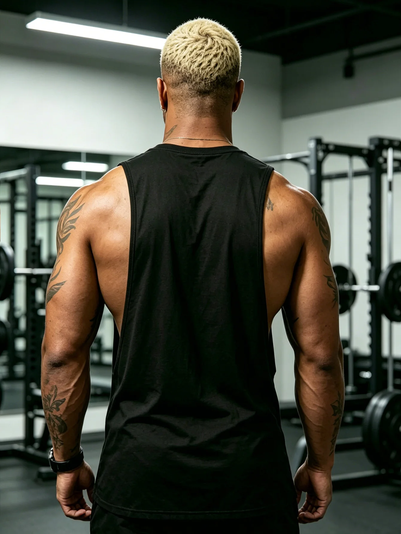 Men's Bodybuilding Stringer Tank Top Round Neck Deep Cut Sleeveless Quick Dry Breathable Fitness Gym Vest Summer