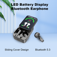 Sliding Cover Design Bluetooth Earphone In Ear Style Light Weight Power Display Long Battery Life Listen Music Play Game Headset