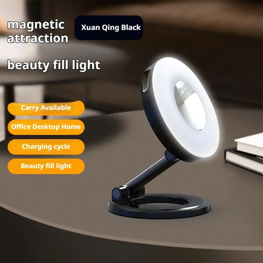 جديد صغير المغناطيسي ملء ضوء الهاتف المحمول ثلاثة ألوان صورة شخصية ل Magsafe المحمولة للطي اطلاق النار ضوء طبقة مزدوجة الحلقي