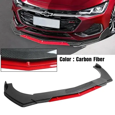 Skarp Glanssvart Röd Tunga Främre Stötfångarläpp Haka Spoiler Splitter Diffuser Karosserisats Trim Luftdämparskydd Universal De flesta Bilar 10 best sales Mazda CX30 karosserisats - №3