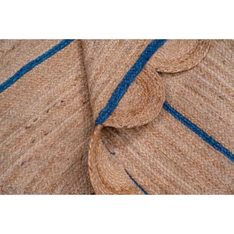 Scallop Rug Natural Braided Style Jute Carpet Rustic Modern Look Living Area Rug