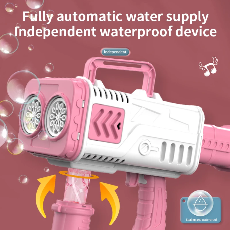20/ 30 Holes Automatic Bubble Gun Maker Machine Soap Bubble Blower Rocket Bubble Gun Outdoor Party Games for Gardens Kids Gift