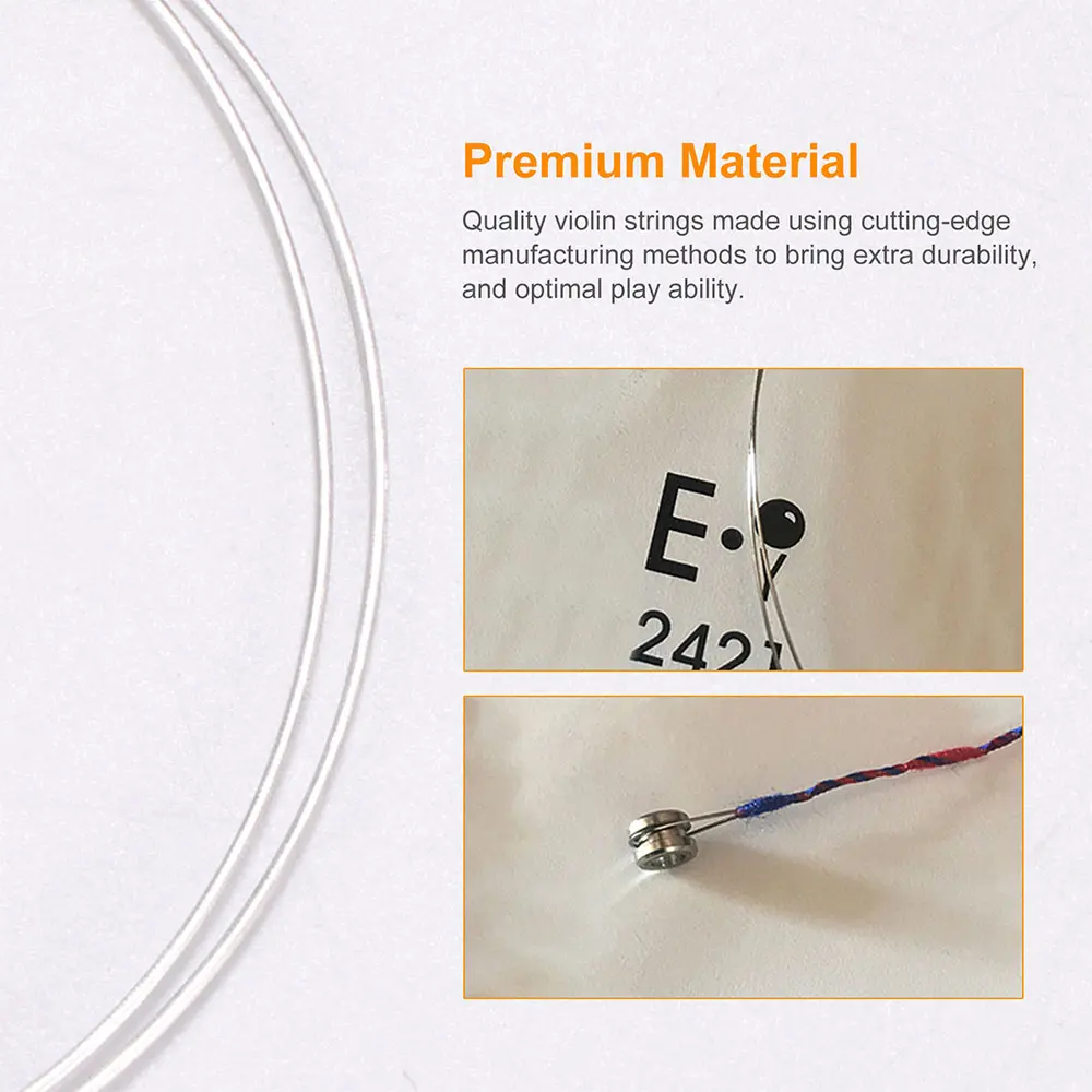 Violin Strings Easy To Play Universal Portable Stainless Steel Convenient Lightweight Premium Material Aluminum Magnesium String