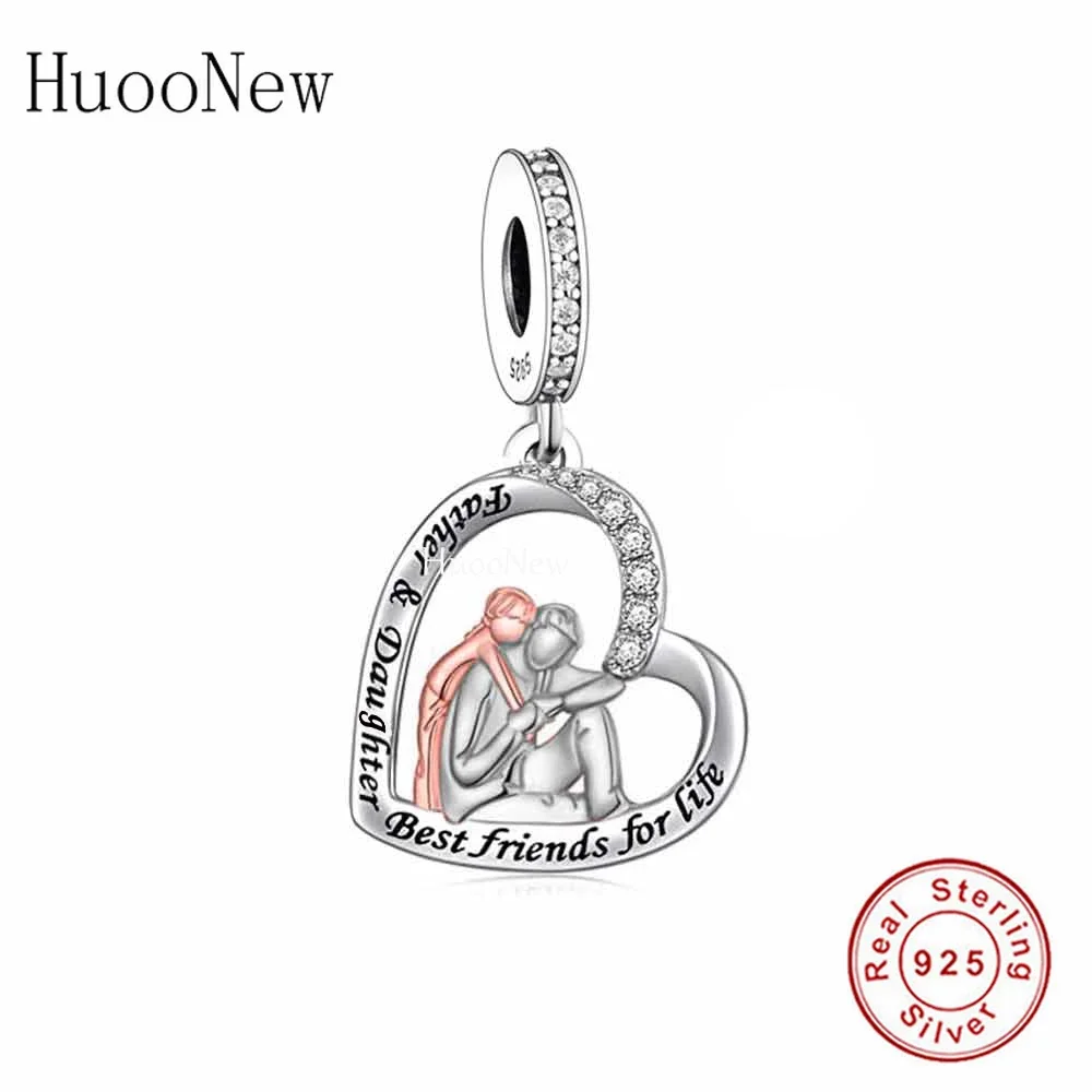 

Fit Original Brand Charm Bracelet 925 Silver Father And Daughter Best Friends For Life Bead For Making Father Gift Berloque