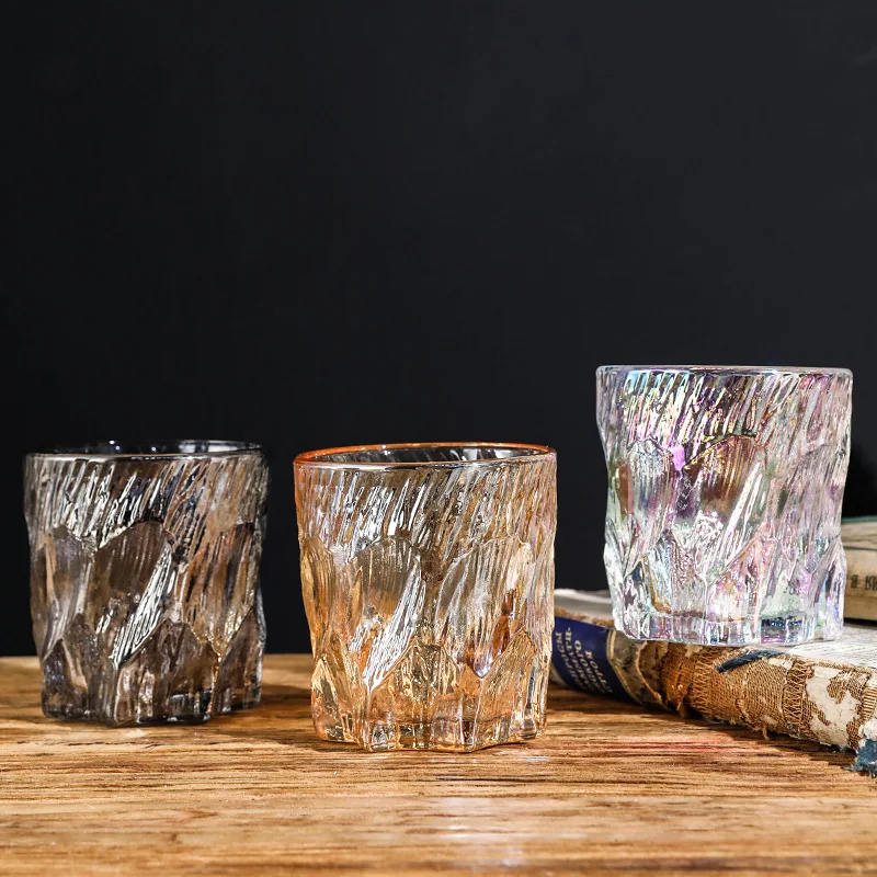 

Vintage Rock Design Beer Glass Frosted Engraved Home Bar Drinking Cup