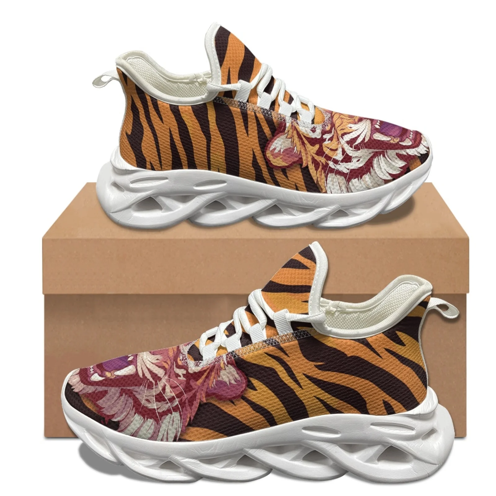 

XIXIRIMIDO Tiger Running Shoes Women's Lightweight Sneakers Men's Commuter Shoe Comfortable Breathable Soft High Resilience Soft