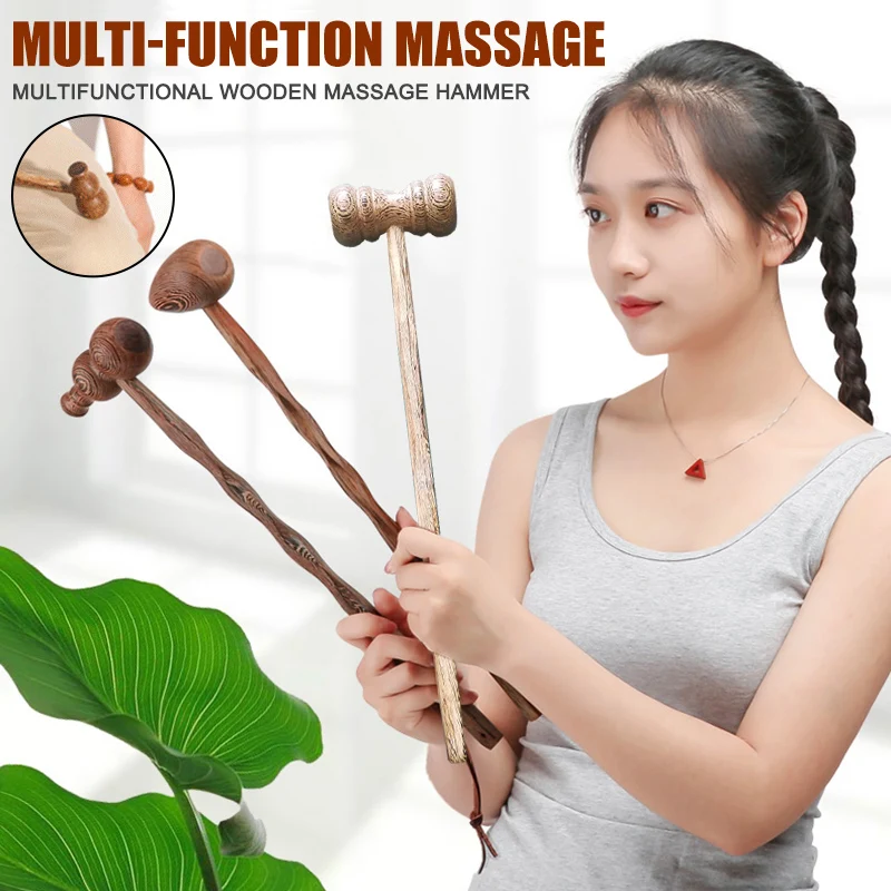 Massage Tool Muscle Relief Massage Hammer for Body Relaxation Natural Chicken Wing Wood Handheld Percussion Massager