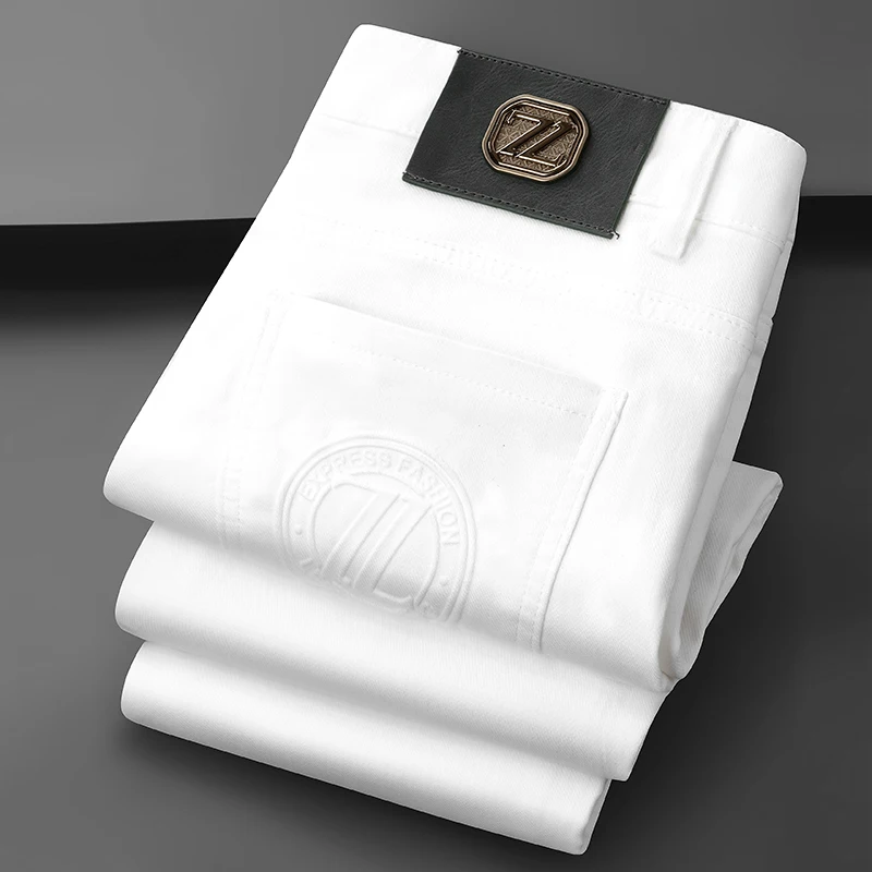 

Брюки Thiened из чистого хлопка, эластичные, приталенные, удлиненные, осенне-зимние, в современном городском стиле, прямые...