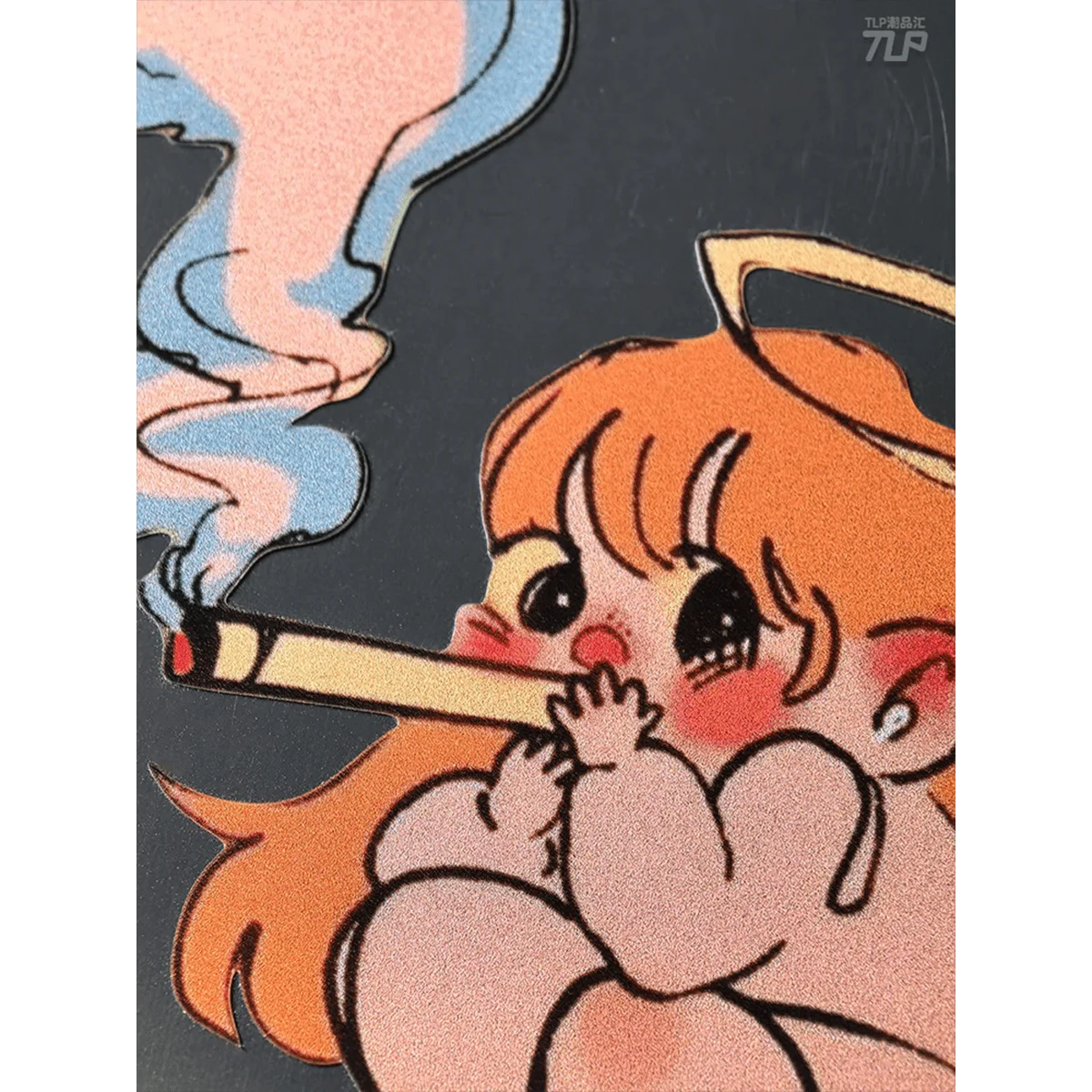 Retlper Hollow-Out Car Sticker: Original Little Angel Elf Enjoying a Break While Listening to Music and Relaxing
