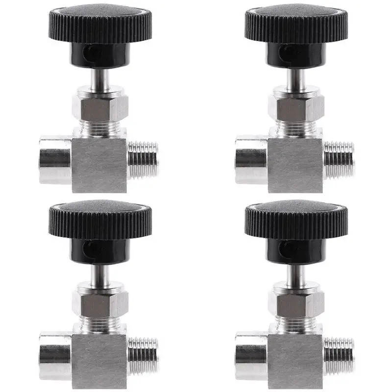 

A88ZYAN 4X Needle Valve Adjustable 1/4 Inch Male To Female Thread Stainless Steel 304 Flow Control Shut Off Crane Needle Valve