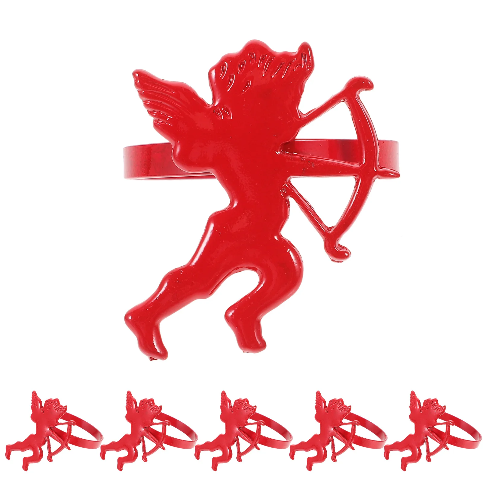 

6Pcs Valentine Napkin Holders Metal Buckles Dinner Table Napkin Rings Party Serviette Ring Holiday Decor Metal Serviette Ring