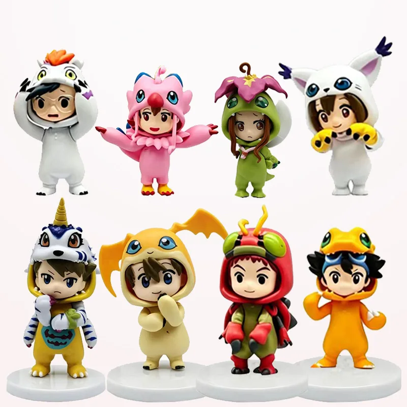 

Hot Selling 8 Items Digital Monster Wholesale of Trendy Toys with The Same Q-version Anime Doll Costume Design and Accessories
