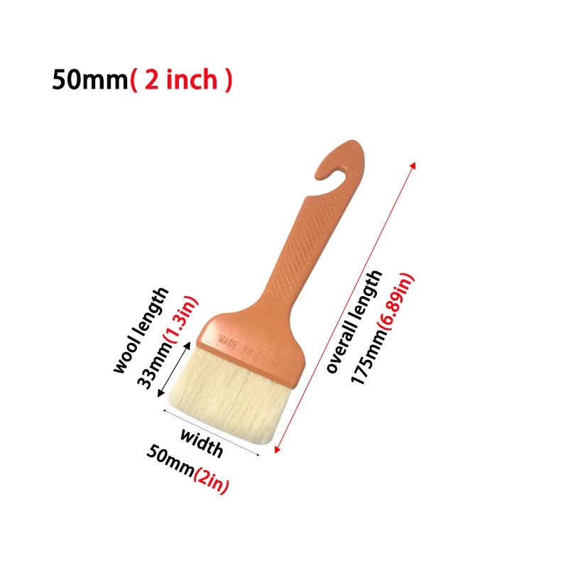 Rubber Handle Wool Brush Tools For Decoration Painting Latex Coating Cleaning Barbecue Baking Painting