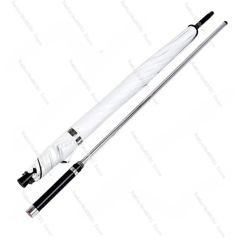 Simple self-defense umbrella creative personality bar rain vinyl sunshade sunscreen can be pulled out stick cane sword umbrella
