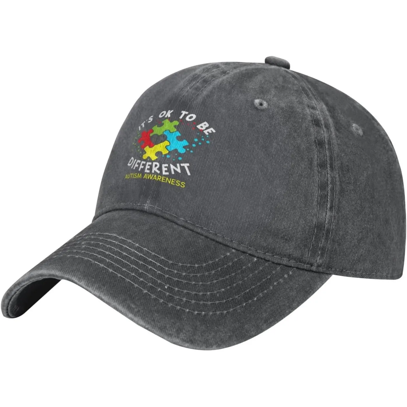 Autism Awareness Baseball Cap It's Ok To Be Different Washed Cotton Dad Hat Adjustable Casual