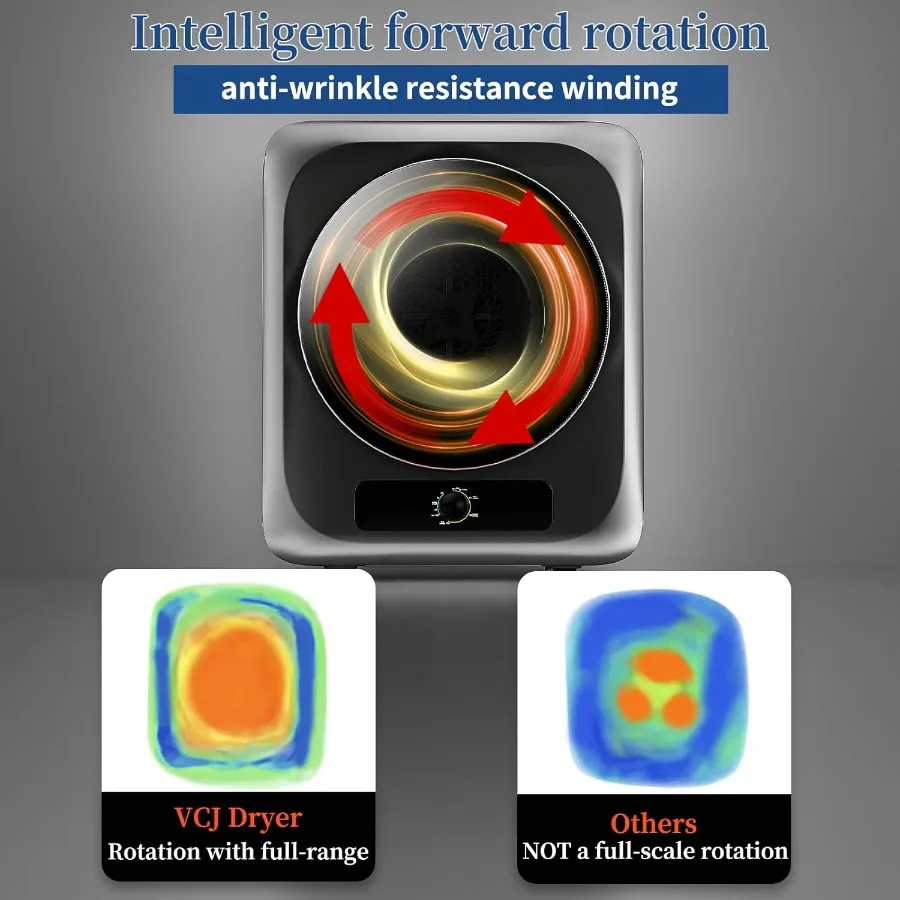 VCJ مجفف ملابس محمول للشقة 10 رطل مجفف غسيل كهربائي مدمج مع حوض من الفولاذ المقاوم للصدأ 1.5 قدم مكعب مناسب لـ A