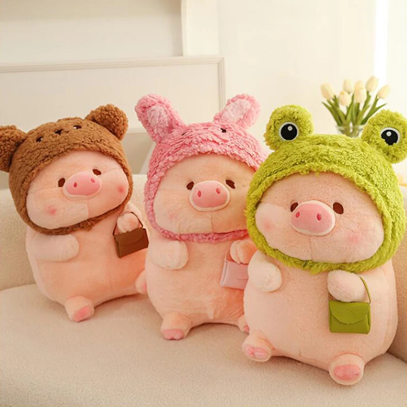 

Lulu Pig Plush Toy Transforms Into Lulu Pig Doll Large Cute Hat Pig Plush Fill Doll Children's Birthday Gift Girl Christmas Gift