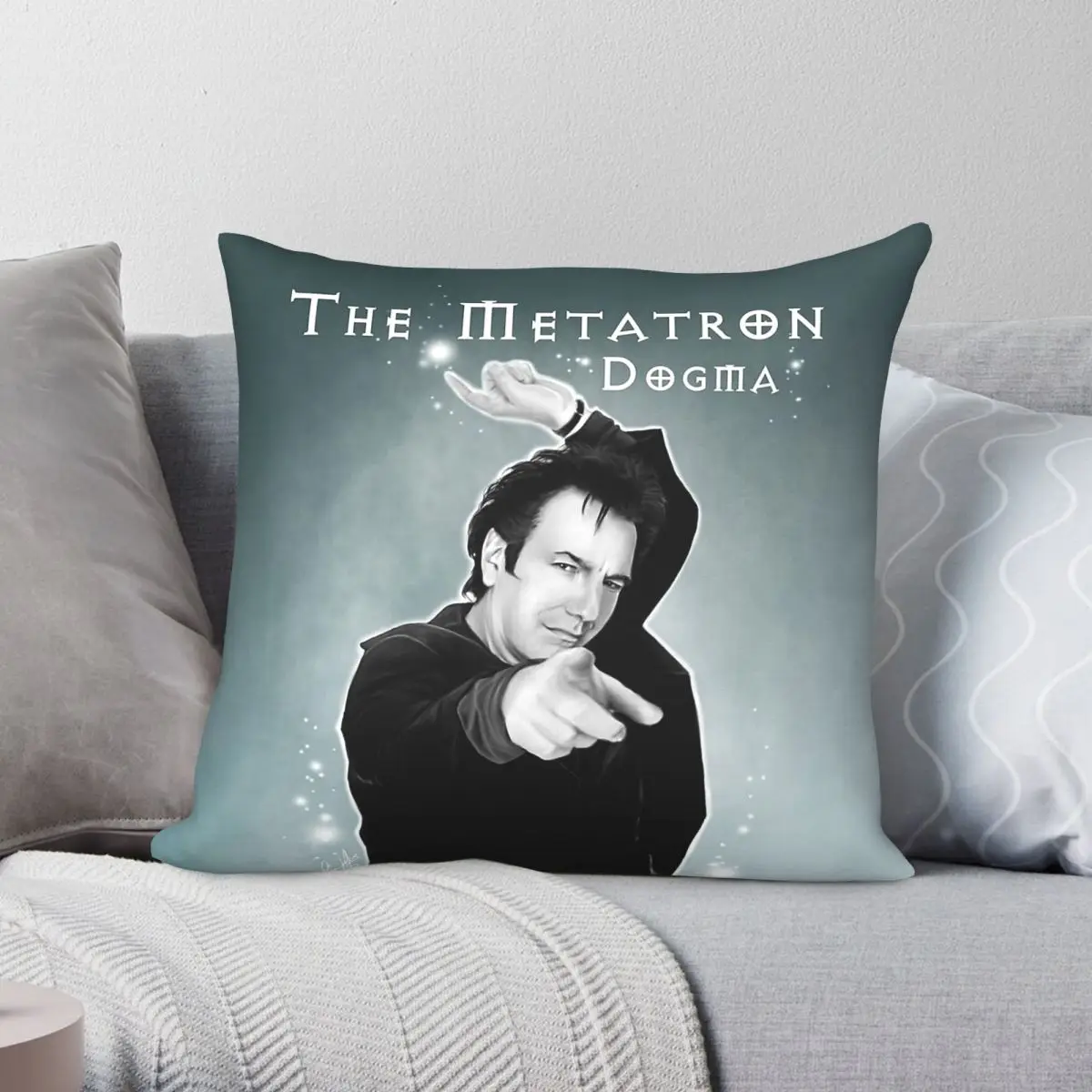 Metatron Dogma Alan Rickman Square Pillowcase Polyester Linen Velvet Pattern Zip Decor Throw Pillow Case Home Cushion Cover