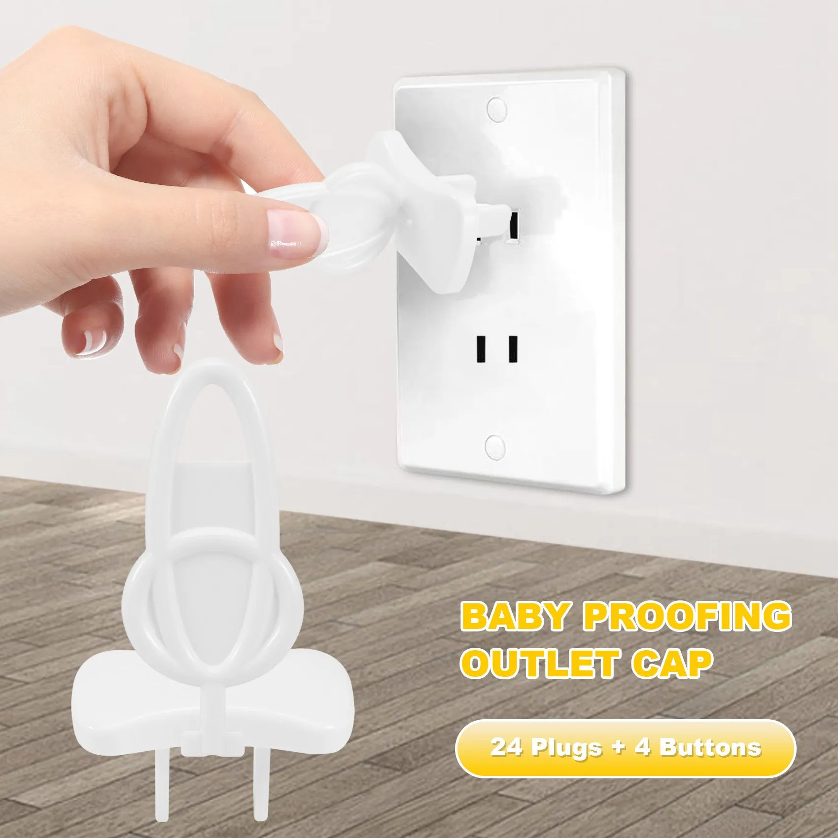 YANA50I Baby Proofing(24 Plugs + 4 Buttons),Socket Plug Cover For Baby Protection,Socket Cover,2-Hole Plug Protector For Child P