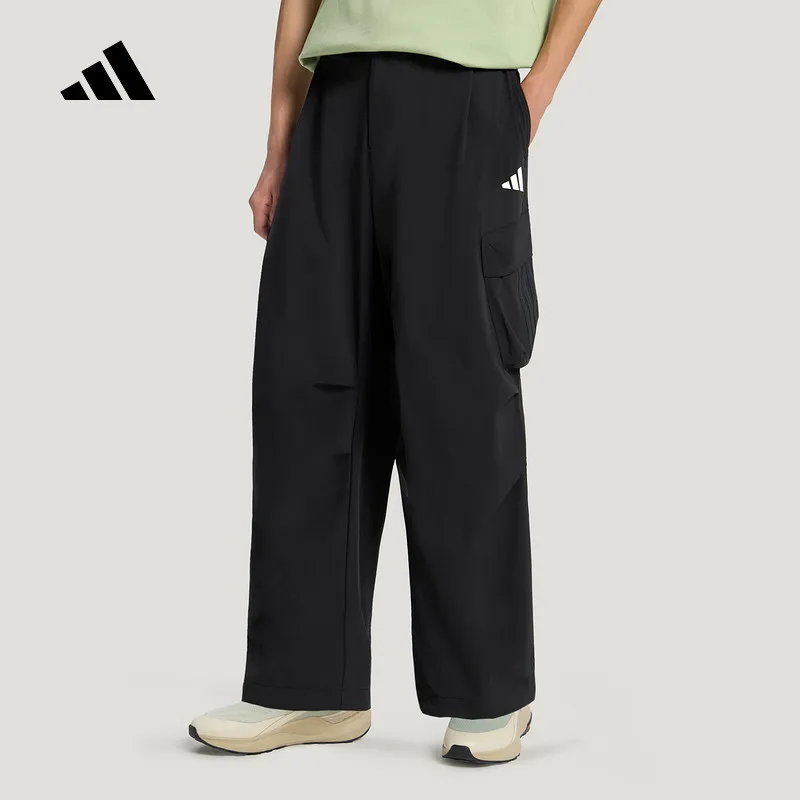 Adidas Water-repellent Tooling Wind Wide-leg Sweatpants Umbrella Pants 2026 Autumn Men's Woven Trousers LE1266