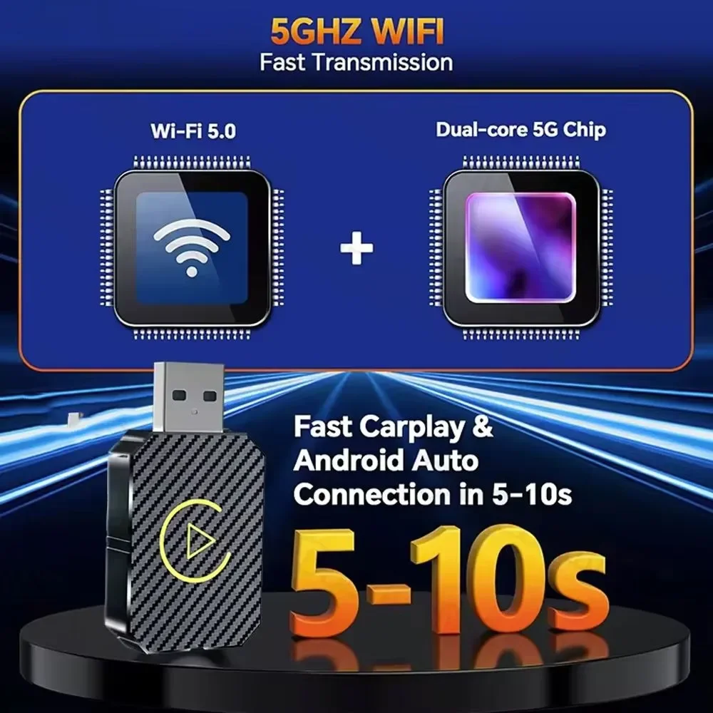 2025 جديد لاسلكي CarPlay أندرويد محول السيارات 2 في 1 الذكية سيارة صغيرة AI صندوق WiFi BT5.0 ل Havel كيا فولفو أودي MG VW هيونداي