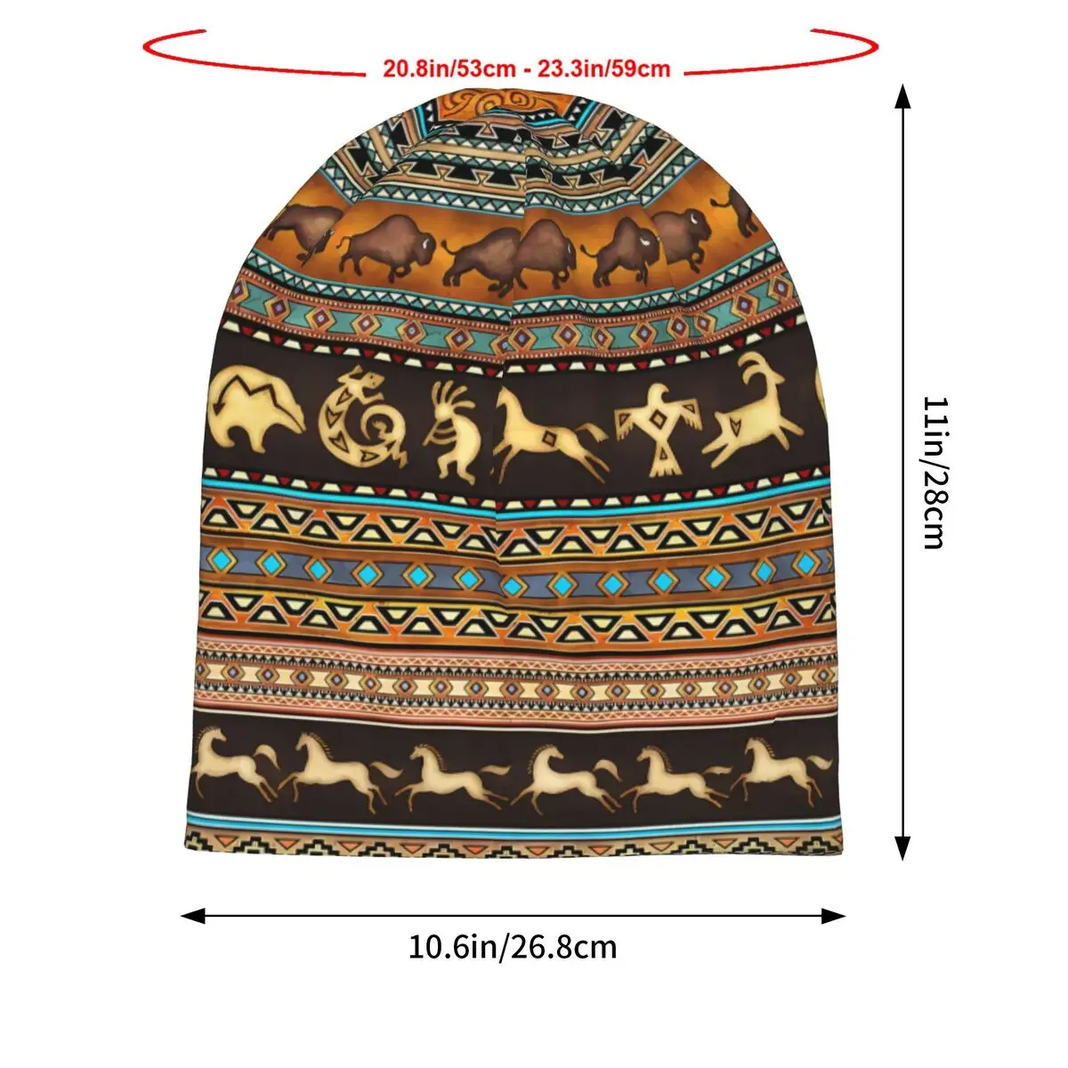 Kokopelli Tribal Skullies Beanies Caps Wild Animals Horse Thin Hat Bonnet Hats Men Hip Hop Ski Cap