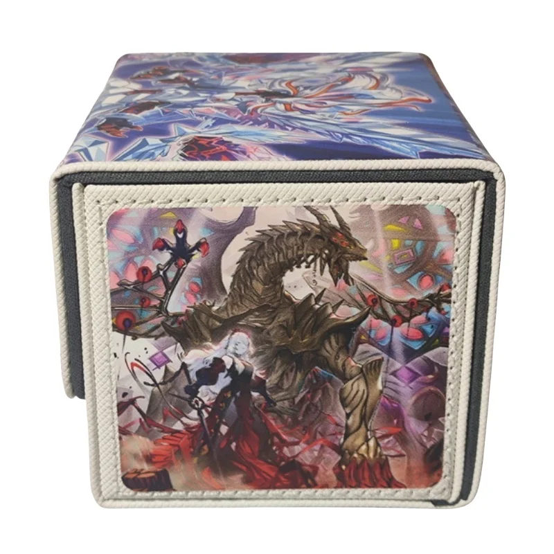 Etui na karty Yu Gi Oh!Tcg Mirrorjade The Iceblade Dragon Diy jakości skórzane figurki do zabawy Anime kolekcja gier pudełko do przechowywania